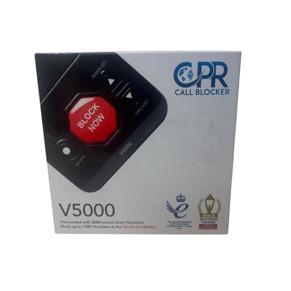 CPR V5000 Call Blocker for Landline Phones - Block All Robocalls and Spam Calls! - Picture 1 of 5